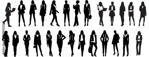 illustration of a set of silhouettes businesswomen