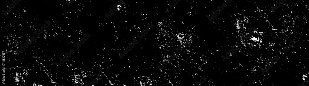 Abstract old wall surface on black background textrue with white scratches and crackes. Dust and scratches design decorate the floor tiles and home. Vintage grunge scratched background, overley, 
