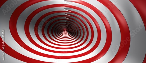 Red spiral tunnel  hypnosis  isolated on white background.