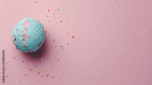 Mix of ice cream ball, copy space for your text