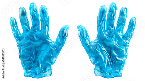 Pair of Blue Disposable Gloves photo
