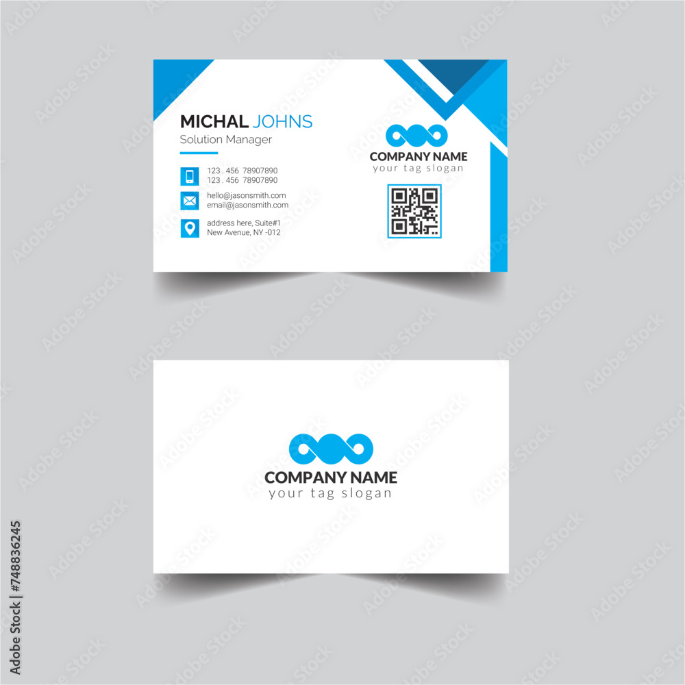 Modern and clean professional business card template Modern and clean professional business card template