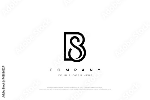 Initial Letter SB or BS Logo Design photo