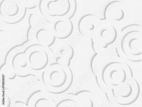 White abstract background with circle paper cut.