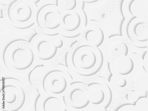 White abstract background with circle paper cut.