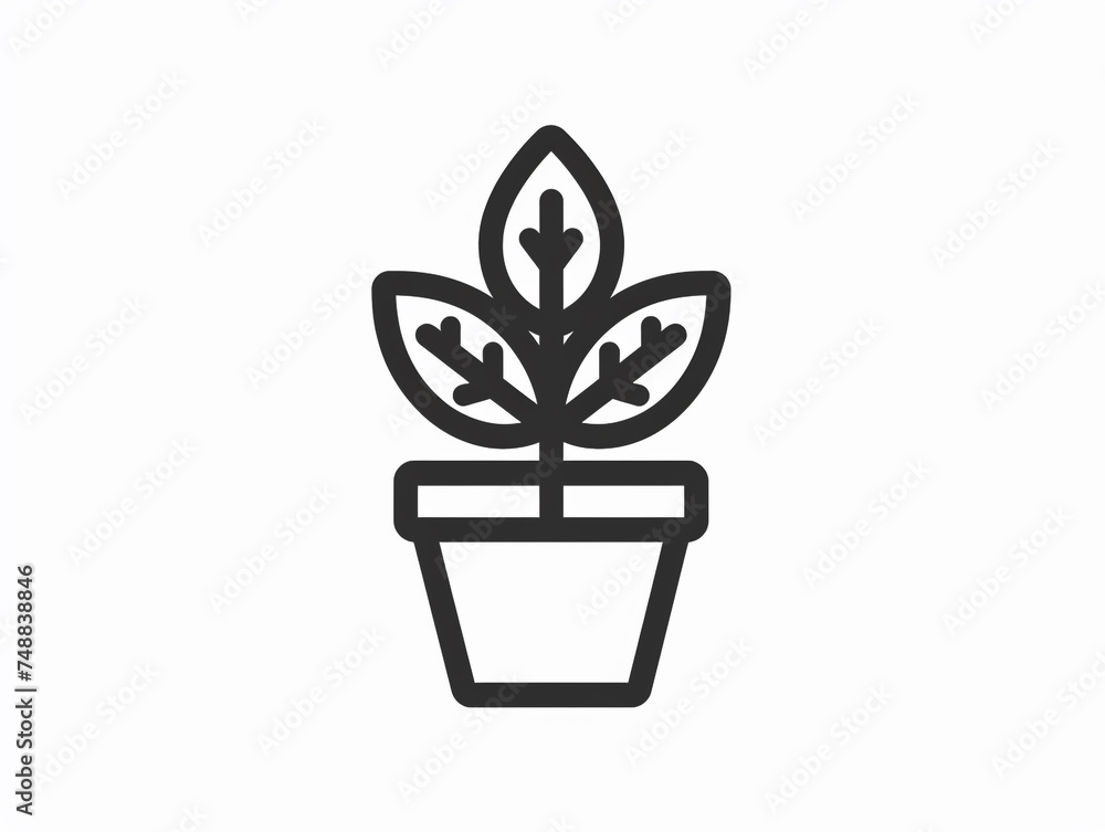 Outline icon of plant in the planterbox. Black line and in minimal style.
Outline icon of plant in the planterbox. Black line and in minimal style.