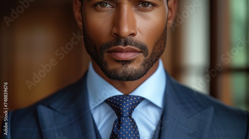 A Man in a Suit and Tie, The Businessman's Stare, Fashionable and Confident, The Professional Look.