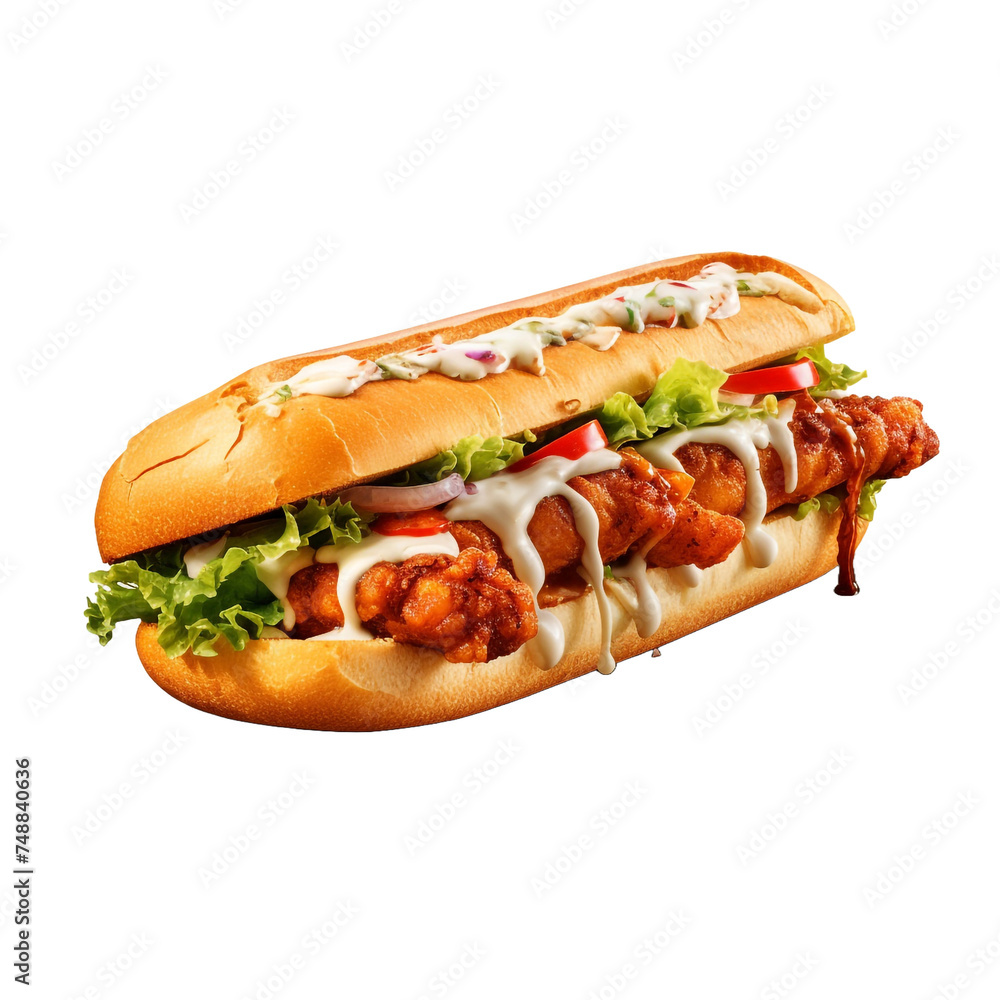 Po boy isolated on transparent background Po boy isolated on transparent background
