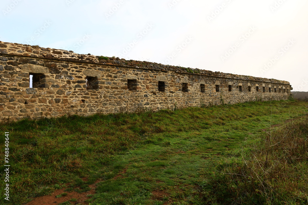 View on the fort of the fraternity located on the peninsula of Crozon in the department of Finistère, in the Brittany region