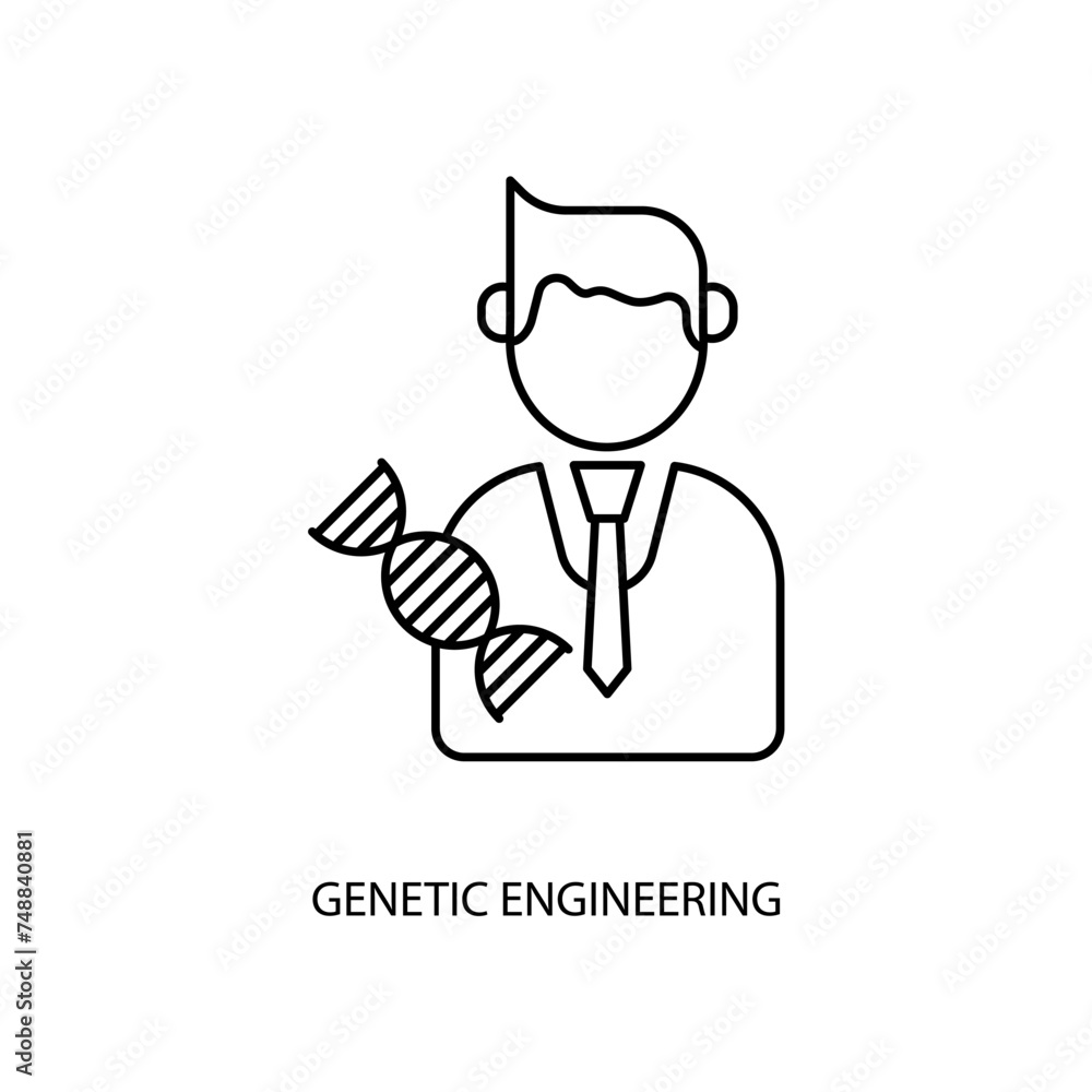 genetic engineering concept line icon. Simple element illustration. genetic engineering concept outline symbol design.