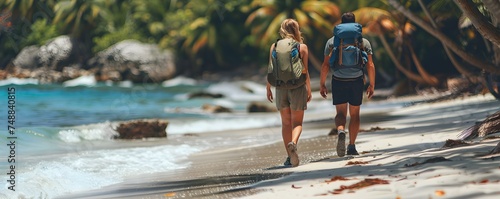 Travelers explore tropical destination backpacking adventure wanderlust paradise vacation memories made. Concept Tropical Destinations, Backpacking Adventures, Wanderlust, Vacation Memories