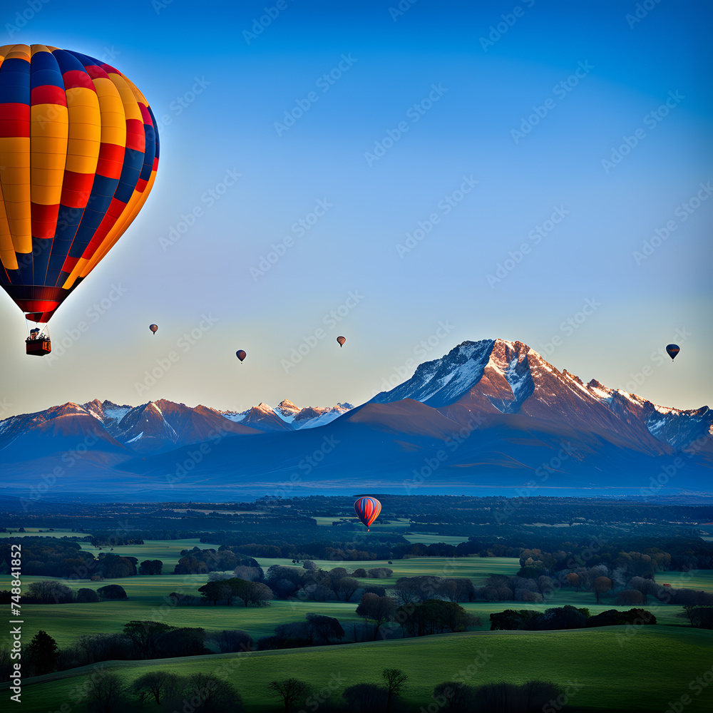 Naklejka premium hot air balloons, ai-generatet