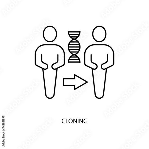 cloning concept line icon. Simple element illustration. cloning concept outline symbol design.