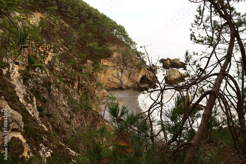 View on the beach of Bois de Kador located on the peninsula of Crozon in Finistère, Brittany. photo