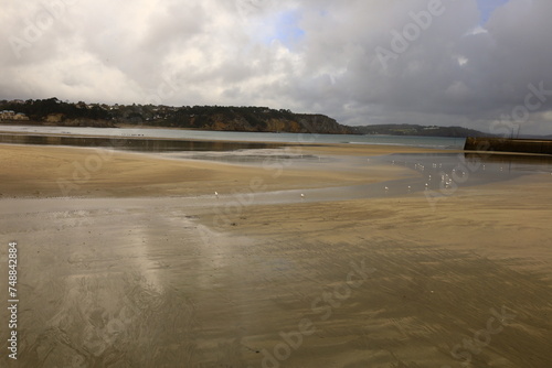 View on the beach of Morgat located on the peninsula of Crozon in Finist  re  Brittany.