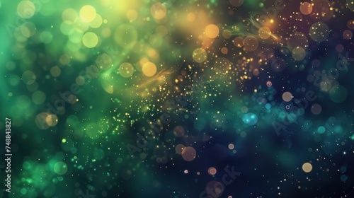Colorful, effect dust purple particles illustration abstract glitter, texture bokeh, glow flare effect Green particles