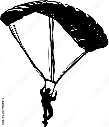 silhouette of a parachute