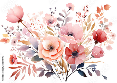 watercolor flowers floral illustration