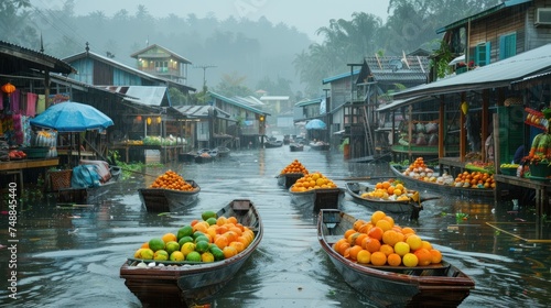 Traditional floating market photo