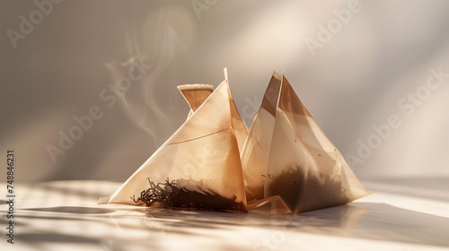 Sunlit Biodegradable Tea Bags with Fresh Leaves