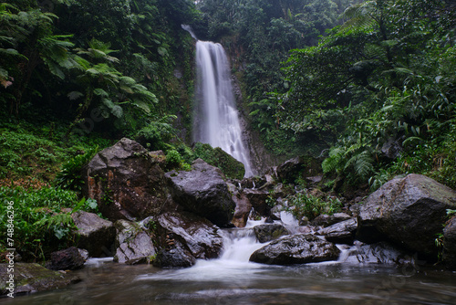 The enchanting Saderi Waterfall is located in Bogor, West Java, Indonesia