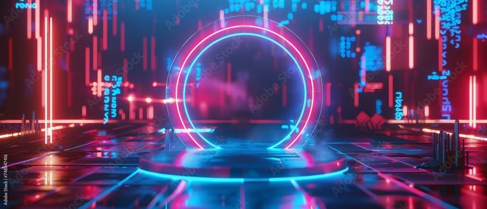 Podium light hologram tech technology background portal 4 Podium light hologram tech technology background portal 4