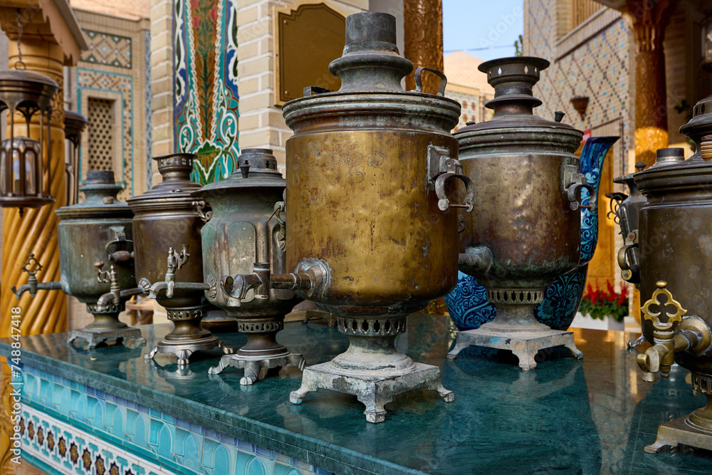 Old Samovar in Samarkand Eternal city complex in Uzbekistan