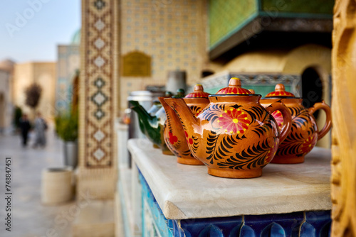 Ceramic pot in Samarkand Eternal city complex in Uzbekistan