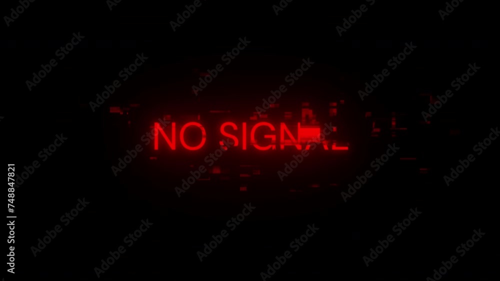 No signal text with screen effects of technological failures. Spectacular screen glitch with various kinds of interference. Looped No signal text with screen effects of technological failures. Spectacular screen glitch with various kinds of interference. Looped