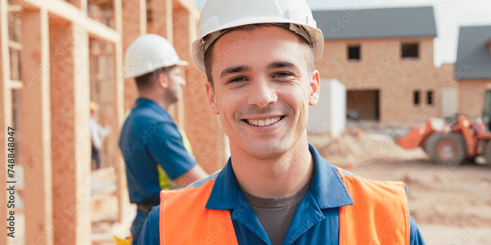 An African construction worker, donned in safety gear, stands amidst the skeletal structures of a construction site. His presence embodies the spirit of dedication. An African construction worker, donned in safety gear, stands amidst the skeletal structures of a construction site. His presence embodies the spirit of dedication.
