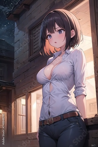 Femme de nuit en chemise