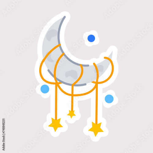 Handy flat sticker of ramadan night 