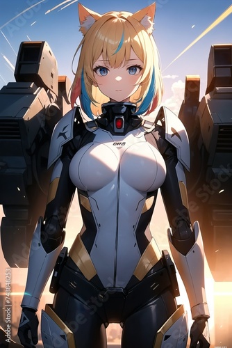 Femme en armure futuriste