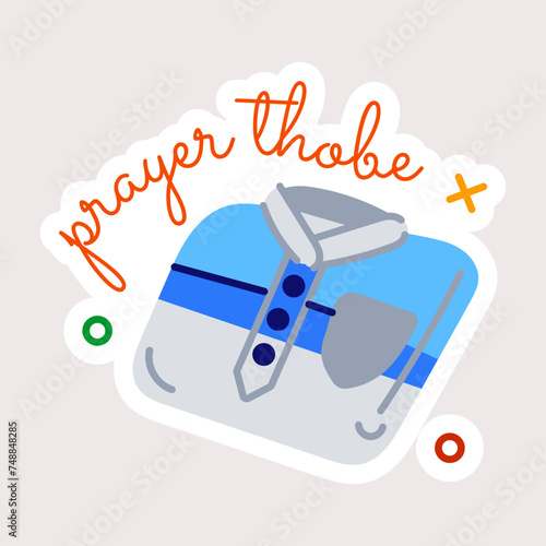 Ready to use flat sticker of prayer thobe 