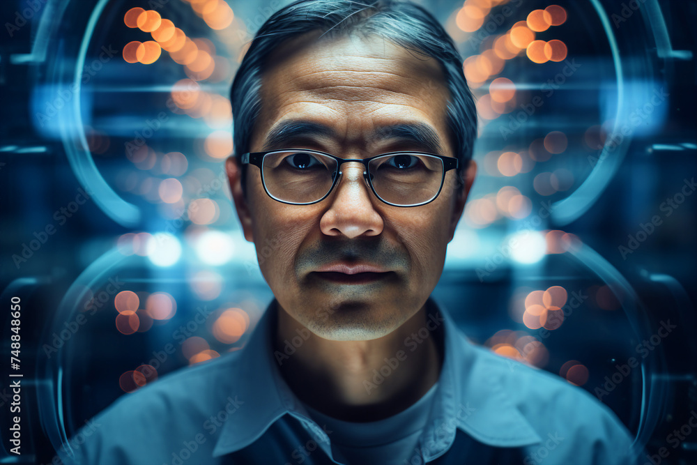 Created with generative AI picture of confident office worker IT specialist system administrator manager Created with generative AI picture of confident office worker IT specialist system administrator manager