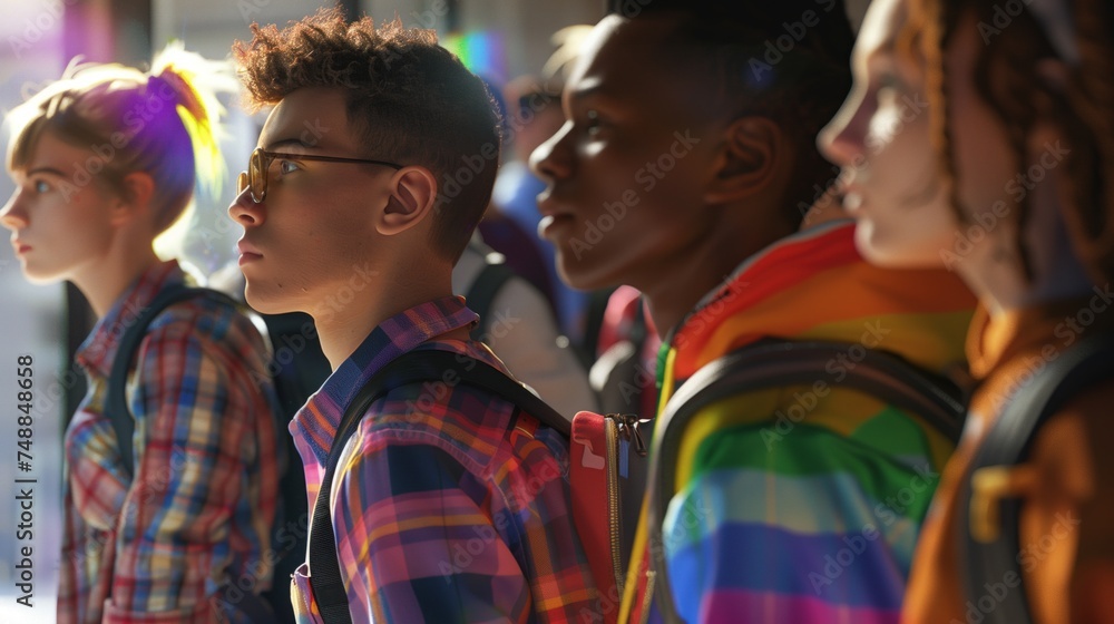 LGBTQ students on campus dress in Colorful costumes at the festival. LGBTQ students on campus dress in Colorful costumes at the festival.