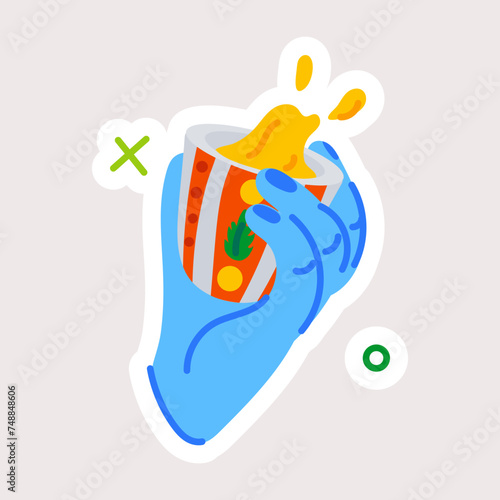 A flat style sticker of dip sauce 