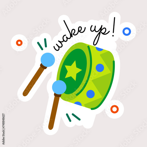 Wake up for suhoor, trendy flat sticker 