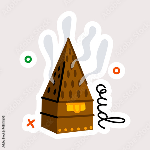 Premium flat sticker of oud burner 