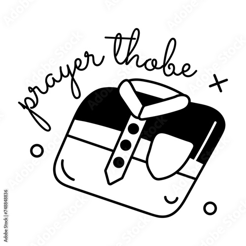 Ready to use glyph sticker of prayer thobe 