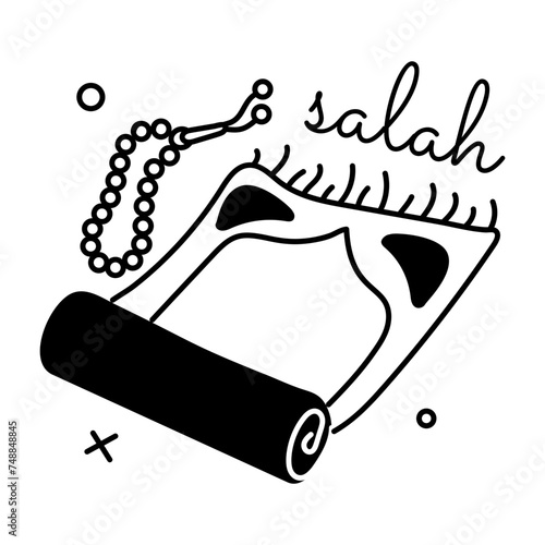 Grab this glyph sticker of salah mat 