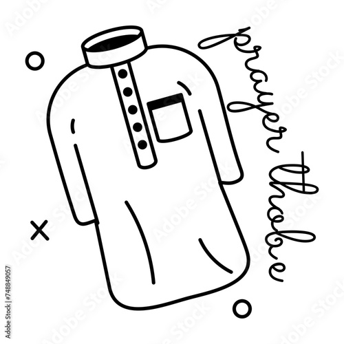 Trendy glyph sticker of prayer thobe 
