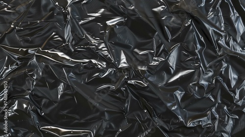 Plastic black wrap overlay bag effect background texture
