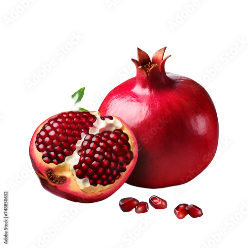 Pomegranate isolated on transparent background
