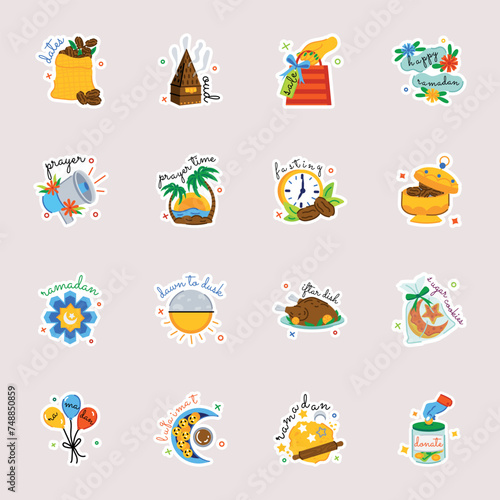 Collection of Ramadan Festivities Flat Stickers