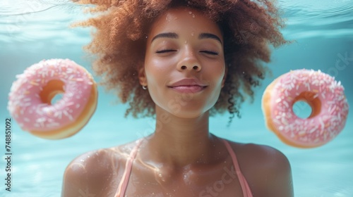 Dreaming of Donuts, Sweet Dreams, Donut Heaven, Diving for Donuts. photo