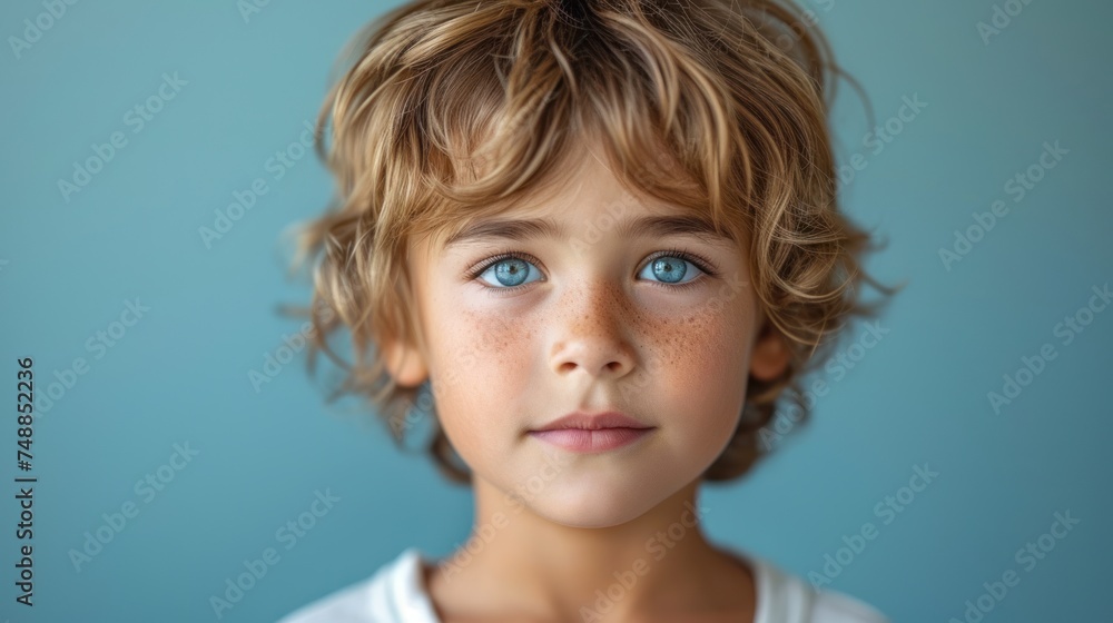 A Little Boy with Blue Eyes, The Innocence of Youth, Childhood Portrait, A Young Child's Smile. A Little Boy with Blue Eyes, The Innocence of Youth, Childhood Portrait, A Young Child's Smile.