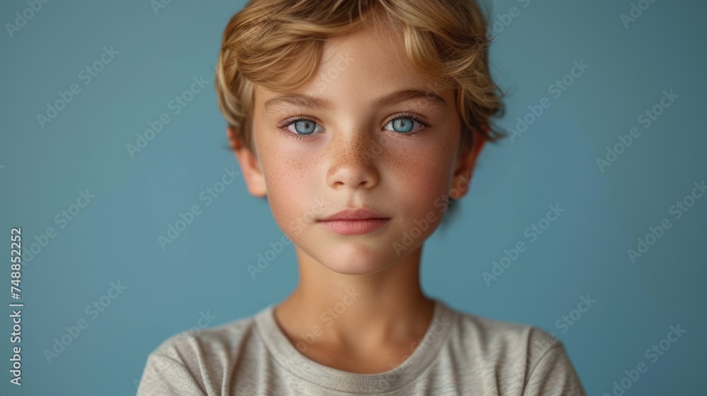 A young boy with blue eyes., The innocence of a child's face., A close-up of a young boy's features., The beauty of youth captured in a portrait.. A young boy with blue eyes., The innocence of a child's face., A close-up of a young boy's features., The beauty of youth captured in a portrait..