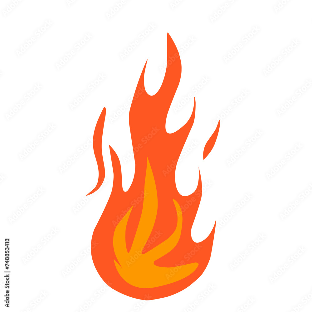 Set of red and orange fire flames. Collection of hot glowing elements. Idea of energy and power. Isolated vector illustration in flat style Set of red and orange fire flames. Collection of hot glowing elements. Idea of energy and power. Isolated vector illustration in flat style