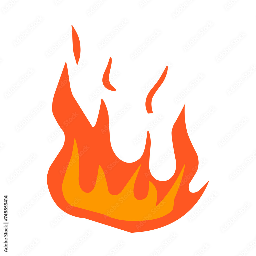 Set of red and orange fire flames. Collection of hot glowing elements. Idea of energy and power. Isolated vector illustration in flat style Set of red and orange fire flames. Collection of hot glowing elements. Idea of energy and power. Isolated vector illustration in flat style